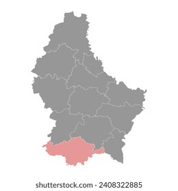 Esch sur Alzette canton map, administrative division of Luxembourg. Vector illustration.