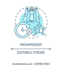 Eschatology turquoise concept icon