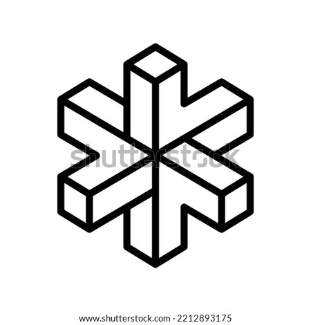 escher impossible geometric shape line icon vector. escher impossible geometric shape sign. isolated contour symbol black illustration