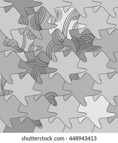 Escher Style Vector Pattern. Hand Drawn Background