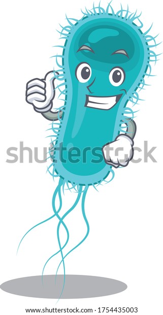 Escherichia Coli Bacteria Cartoon Character Design Stock Vector ...