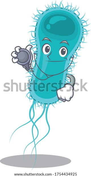 Escherichia Coli Bacteria Doctor Cartoon Character Stock Vector ...