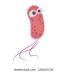 Escherichia coli bacteria vector illustration. E. coli bacteria isolated on white background. Germ vector cartoon. 