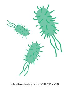 Escherichia coli (e. coli) Bakterien flach Symbol