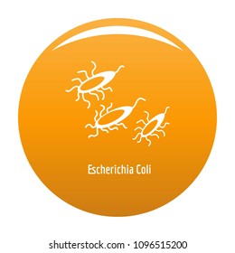 Escherichia Coli icon. Simple illustration of escherichia colin vector icon for any design orange