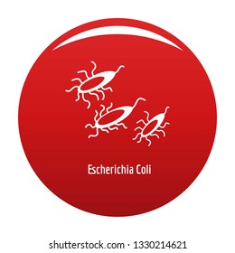 Escherichia Coli icon. Simple illustration of escherichia colin vector icon for any design red