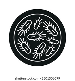 Escherichia coli line black icon. Intestine microbiota. Sign for web page, mobile app, button, logo. Vector isolated button. Editable stroke.