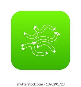 Escherichia coli virus icon green vector isolated on white background