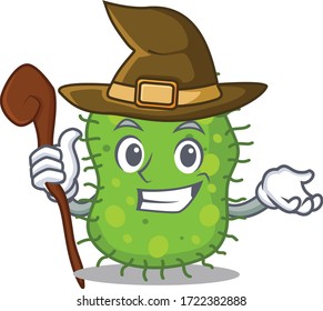 Escherichia sneaky and tricky witch cartoon character