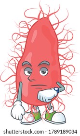 Escherichia with waiting gesture cartoon mascot design concept