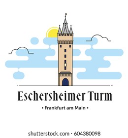 Eschersheimer Turm Frankfurt am Main illustration