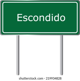 Escondido, California, road sign green vector illustration, road table, USA city