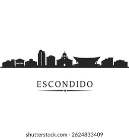 Escondido California Skyline Silhouette Vector.