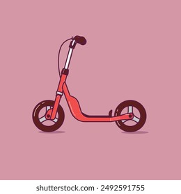 e-scooter on a pink background. Flat style vector illustration