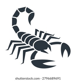 Escorpion Text with Dangerous Scorpion Bug Silhouette Vector