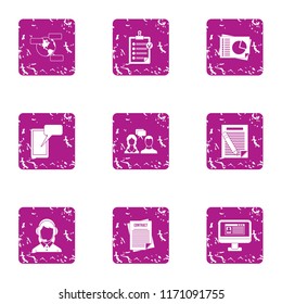 Escort icons set. Grunge set of 9 escort vector icons for web isolated on white background