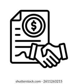 Escrow Line Vector Illustration On White Background.