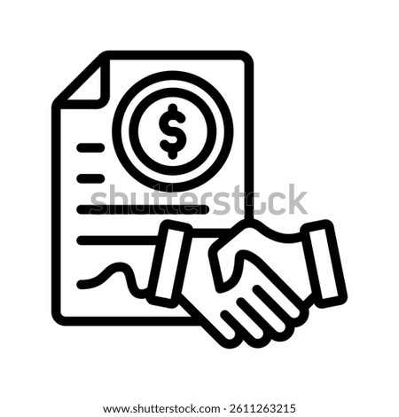 Escrow Line Vector Illustration On White Background.