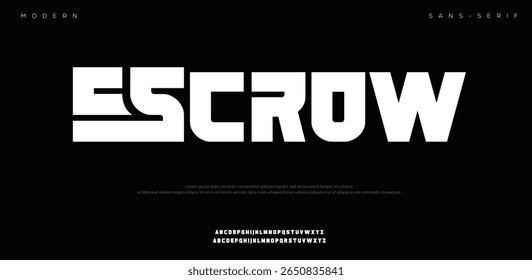 Escrow vector illustration of alphabet letter A to Z