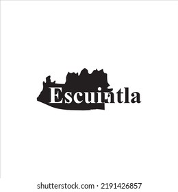 Escuintla map and black lettering design on white background