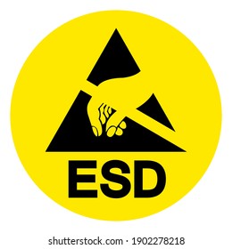 ESD Area Symbol Sign, Vector Illustration, Isolated On White Background Label .EPS10