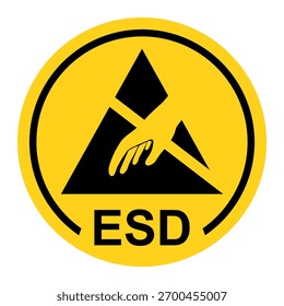 Sinal de área protetora ESD, design de ilustração de vetor plano isolado no fundo branco