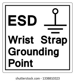 ESD Wrist Strap Grounding Point Symbol Sign, Vector Illustration, Isolate On White Background Label. EPS10