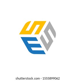 ESE , ESS , SES , SSE Monogram Style Unique Vector Logo design With Blue And Gray