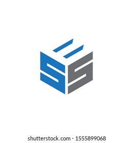 ESE , ESS , SES , SSE Monogram Style Unique Vector Logo design With Blue And Gray