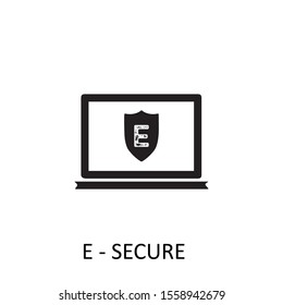 E-secure icon. Online security symbol. Logo design element