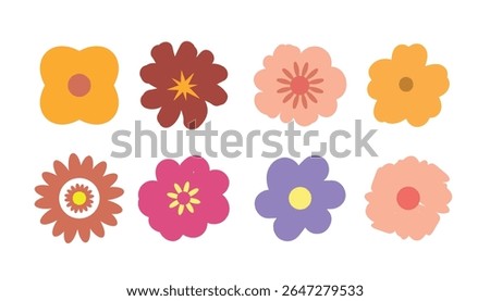 eSet of flowers. Abstract origami flowers icon. style for  bending, fabric, wallpaper, posters, websites, online shopping.Vector illustration design and creative idea,eps 10.