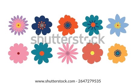 eSet of flowers. Abstract origami flowers icon. style for  bending, fabric, wallpaper, posters, websites, online shopping.Vector illustration design and creative idea,eps 10.