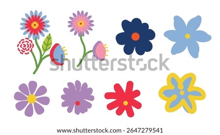 eSet of flowers. Abstract origami flowers icon. style for  bending, fabric, wallpaper, posters, websites, online shopping.Vector illustration design and creative idea,eps 10.