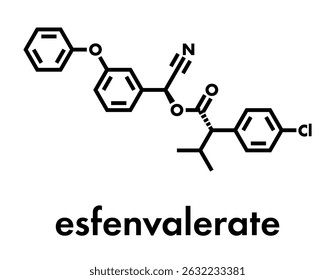 Esfenvalerate insecticide molecule. Skeletal formula.