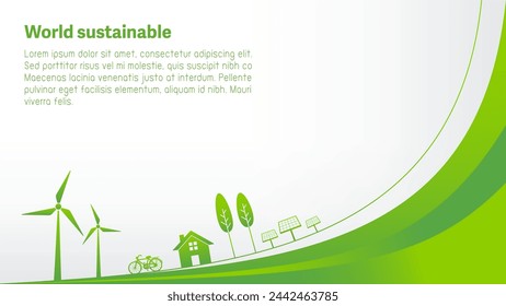 ESG Banner for Environment, Society and Corporate Governance, Contributions to environmental and social issues, World sustainable development, Vector illustration