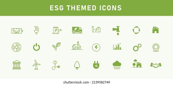 ESG banner icon set on environmental, social and governance concepts. greenery with nature ready set on a white background vector illustration