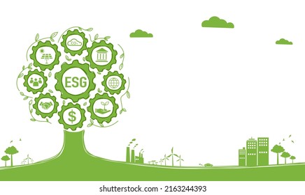 Esg Banner Web Icon Business Organization Stock Vector (Royalty Free ...