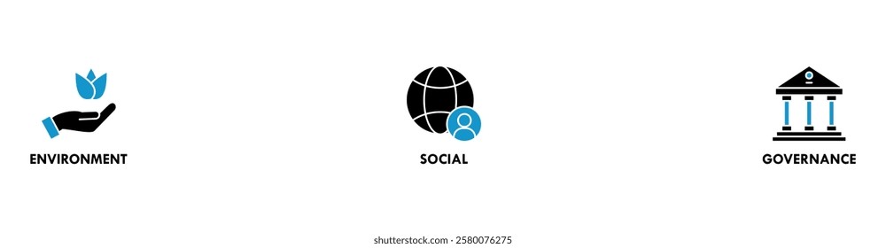ESG banner web icon vector illustration for Environment Social Governance of corporate sustainability performance for investment screening