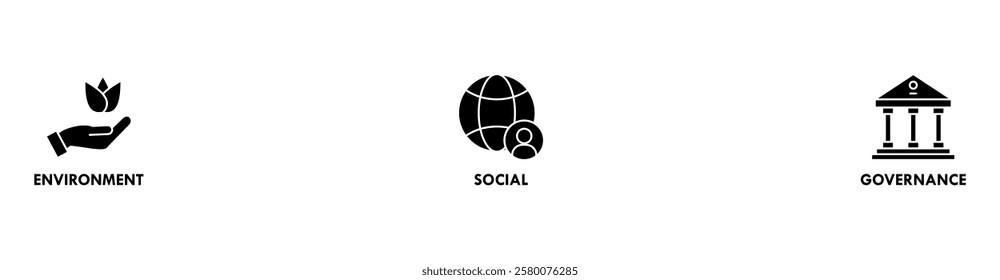 ESG banner web icon vector illustration for Environment Social Governance of corporate sustainability performance for investment screening