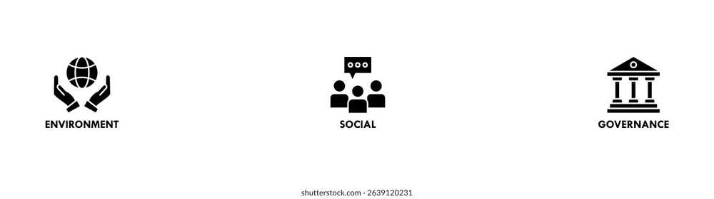 ESG banner web icon vector illustration for Environment Social Governance of corporate sustainability performance for investment screening