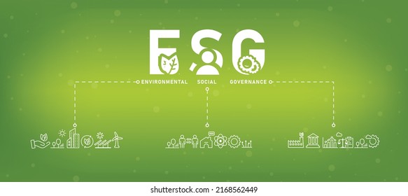 Iconos Web De Banner De ESG Para La Organización Empresarial Medio Ambiente Sostenibilidad De Gobernanza Social Eficiencia Revoladora Vector De Ingresos