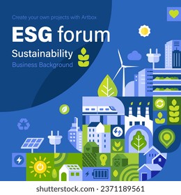 ESG Business square banner background