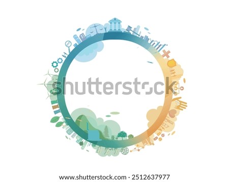 ESG in community with circle frame and Environmental social governance elements vector illustration graphic EPS 10