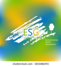 ESG concept of environmental, social and governance; sustainable development. Vector illustration, textured background, 10 EPS