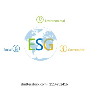 Esg Concept Environmental Social Governance Sustainable Stock Vector ...