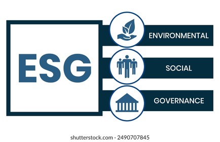ESG concept of environmental, social and governance in sustainable and ethical business, vector illustration