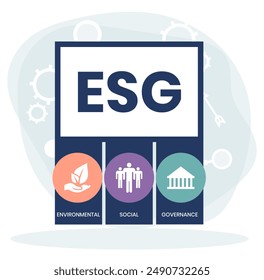 ESG concept of environmental, social and governance in sustainable and ethical business, vector illustration