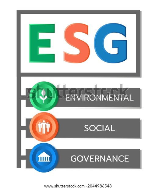 Esg Concept Environmental Social Governance Sustainable Stock Vector ...