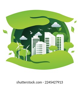 Concepto de ESG Ilustración de energía verde