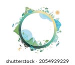 ESG and ECO friendly community circle frame shows by the green environmental and cozy people its suit to add words and picture inside about ESG - Environmental, Social, and Governance Vector EPS 10